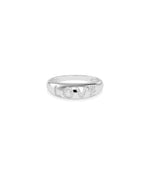 Mantra Diamond Pave Dome Ring white gold with sparkling custom mantra text