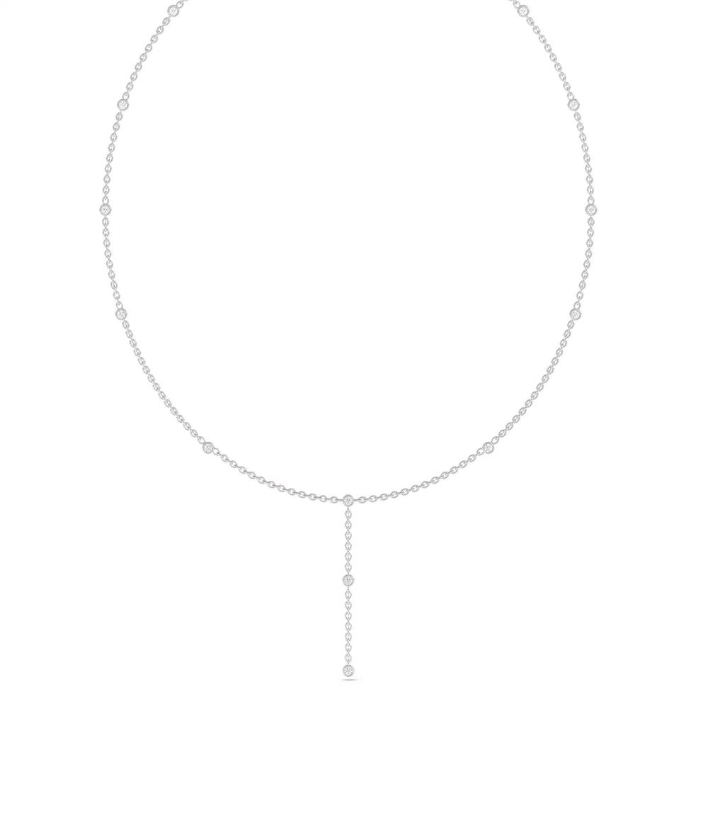 Diamond Station Necklace - 79e | Everyday 14K Gold Jewelry