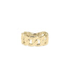 Gold Curb Link Ring in yellow gold with bold wide chain-inspired curb link design