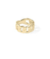 Side view Gold Curb Link Ring showing dramatic 10mm band width and substantial dimension
