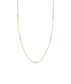 3 Stone Diamond Bezel Station Necklace - 79e | Everyday 14K Gold Jewelry