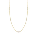 Three-Stone Bezel Diamond Station Necklace