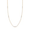 3 Stone Diamond Bezel Station Necklace - 79e | Everyday 14K Gold Jewelry