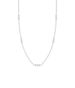 3 Stone Diamond Bezel Station Necklace - 79e | Everyday 14K Gold Jewelry