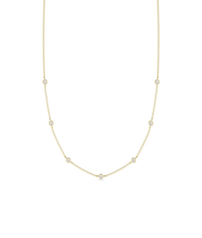 Diamond Station Necklace - 79e | Everyday 14K Gold Jewelry