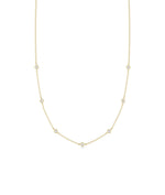 Diamond Station Necklace - 79e | Everyday 14K Gold Jewelry