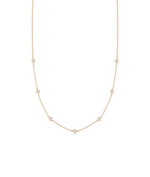 Diamond Station Necklace - 79e | Everyday 14K Gold Jewelry