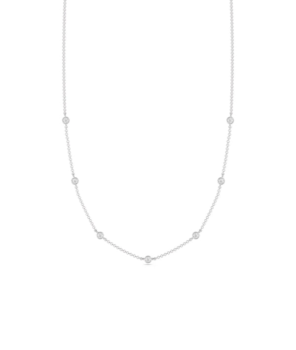 Diamond Station Necklace - 79e | Everyday 14K Gold Jewelry alternate view