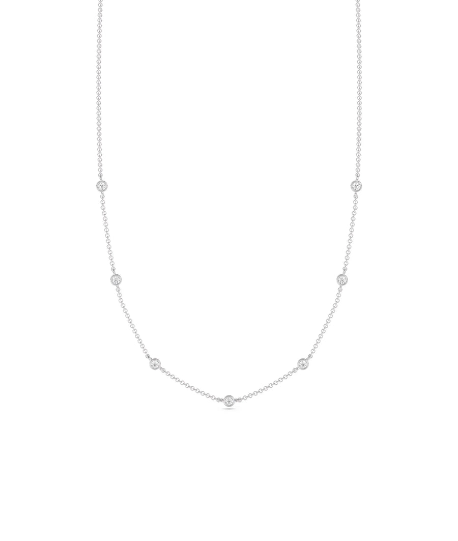 Diamond Station Necklace - 79e | Everyday 14K Gold Jewelry