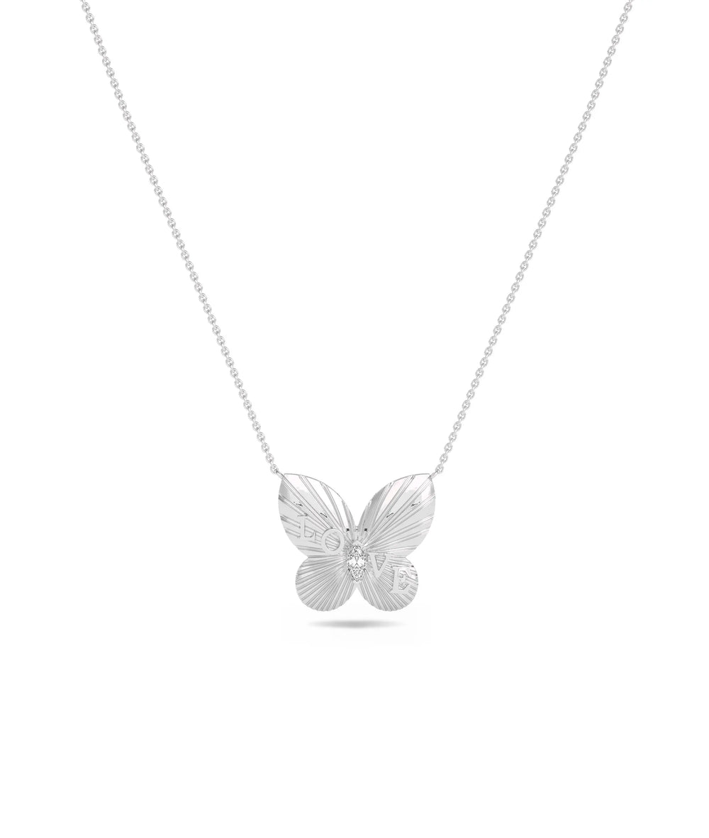 White gold Mantra Butterfly Diamond Solitaire personalized design