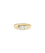 Multi Shape Bezel Set Diamond Dome Ring yellow gold showcasing raised profile design