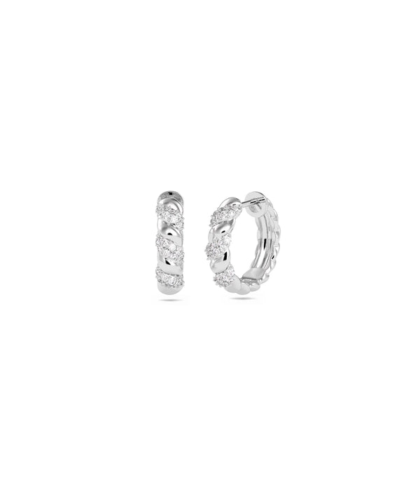 Diamond Twist Hoop Earring - 79e | Everyday 14K Gold Jewelry alternate view