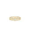 Diamond Solitaire Curb Link Ring yellow gold showcasing chain-inspired band texture