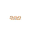 Rose gold solitaire ring featuring curb link chain-style band with diamond