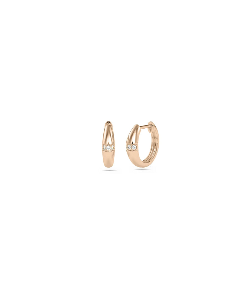Diamond Dome Hoop Earring - 79e | Everyday 14K Gold Jewelry