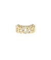 Diamond Curb Link Ring in yellow gold with chain-inspired curb links and diamonds