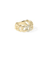 Side view Diamond Curb Link Ring showing bold 9mm width and link pattern