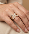 Pave Diamond Split Shank Ring