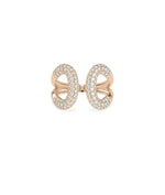 Rose gold Diamond Pave Split Shank Ring with bold pave-covered split band