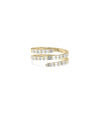 Diamond Baguette Swirl Ring in yellow gold with baguette diamonds in flowing swirl