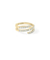 Side view Diamond Baguette Swirl Ring showing sculptural dimensional swirl design