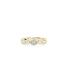 Diamond Cluster Oval and Round Band Ring in yellow gold with mixed diamond shapes