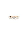 Rose gold Diamond Cluster Oval and Round Band Ring with artistic mixed-shape cluster