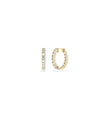 Single Line Diamond Hoop Earring - 79e | Everyday 14K Gold Jewelry