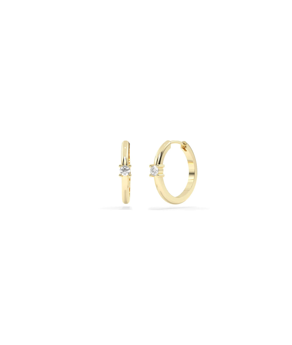 Diamond Solitaire Hoop Earring - 79e | Everyday 14K Gold Jewelry