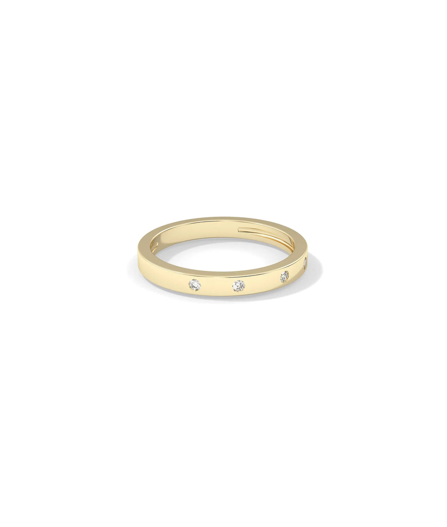Side profile Diamond Bezel Station Band Ring showing 2.50mm width and bezel detail