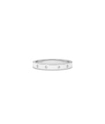 White gold Diamond Bezel Station Band Ring featuring sleek bezel-set station pattern