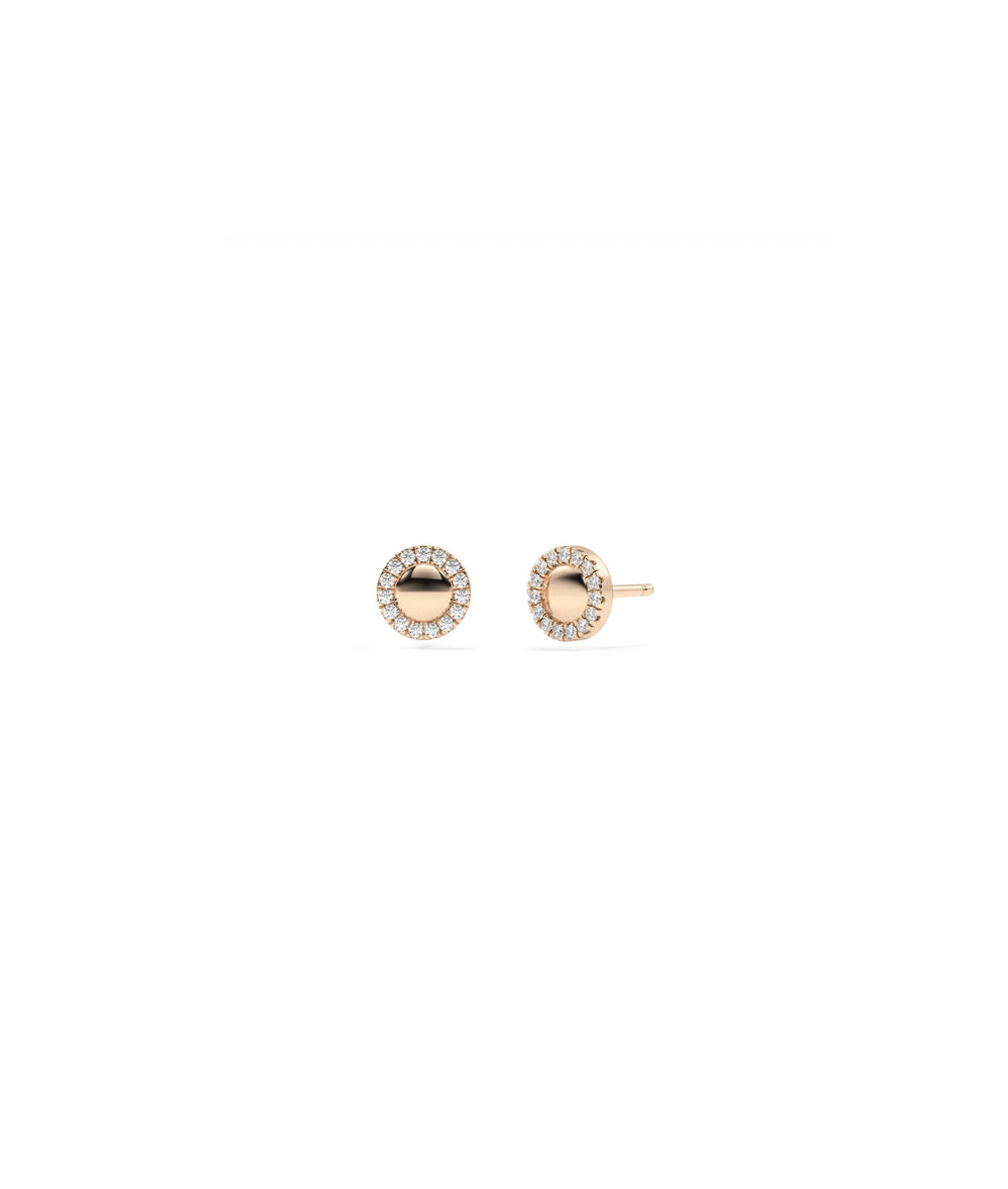 Diamond Halo Stud Earrings - 79e | Everyday 14K Gold Jewelry