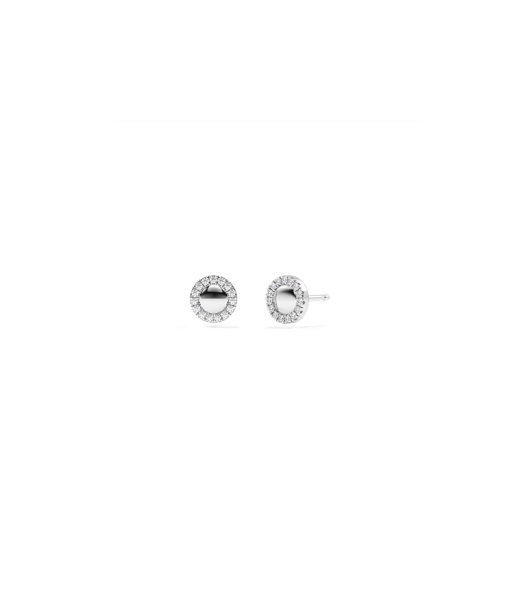Diamond Halo Stud Earrings - 79e | Everyday 14K Gold Jewelry