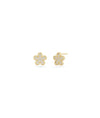 Diamond Pave Set Flower Earring - 79e | Everyday 14K Gold Jewelry