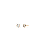 Diamond Bezel Solitaire Stud Earrings - 79e | Everyday 14K Gold Jewelry
