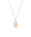Gold Lock with Diamond Bail in rose gold warm devoted elegance