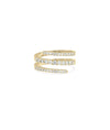 Diamond Swirl Ring in yellow gold with flowing swirl design and diamond trail