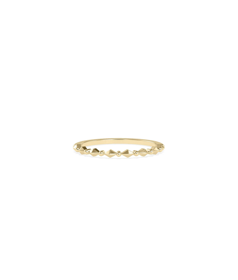 Gold Faceted Band Ring yellow gold showcasing intricate faceted sparkle surfaces