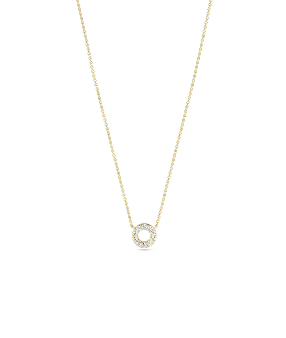 Diamond Circle Necklace | Diamond Necklace - 79e | Everyday 14K Gold Jewelry