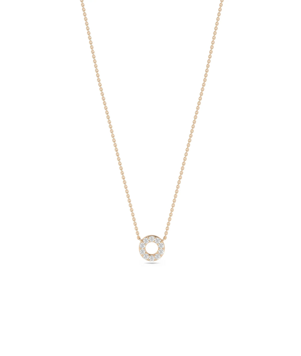 Diamond Circle Necklace | Diamond Necklace - 79e | Everyday 14K Gold Jewelry