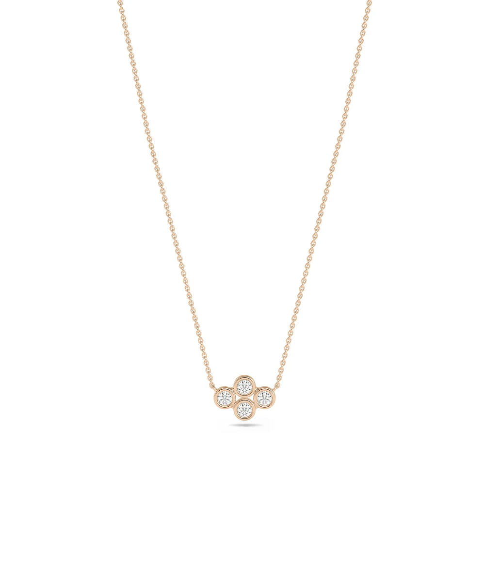 Diamond Clover Necklace | Diamond Necklace - 79e | Everyday 14K Gold Jewelry