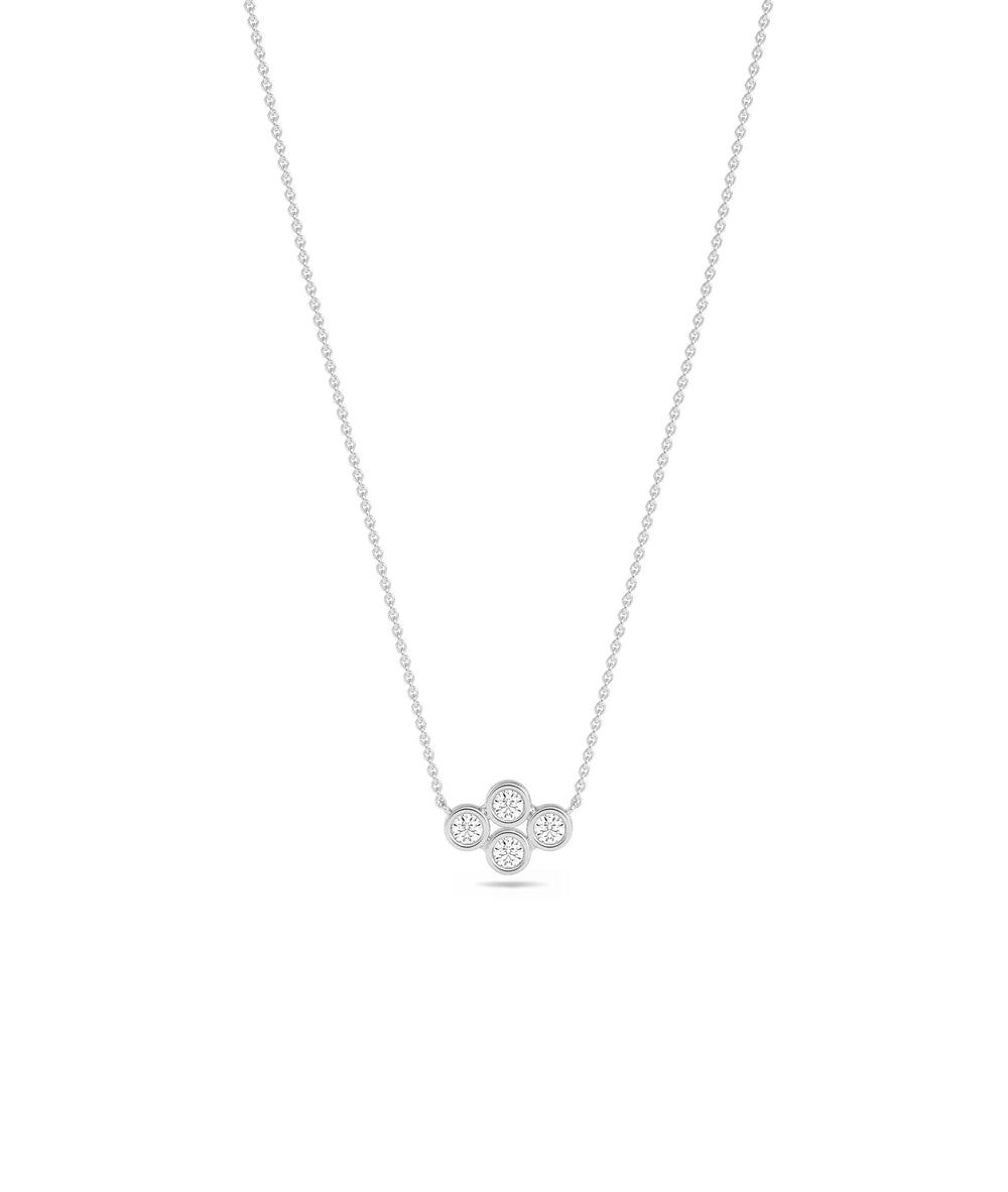 Diamond Clover Necklace | Diamond Necklace - 79e | Everyday 14K Gold Jewelry