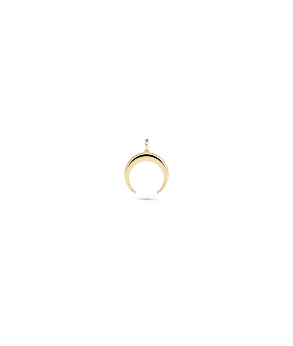 Gold Crescent Moon Charm in yellow gold celestial mystical lunar