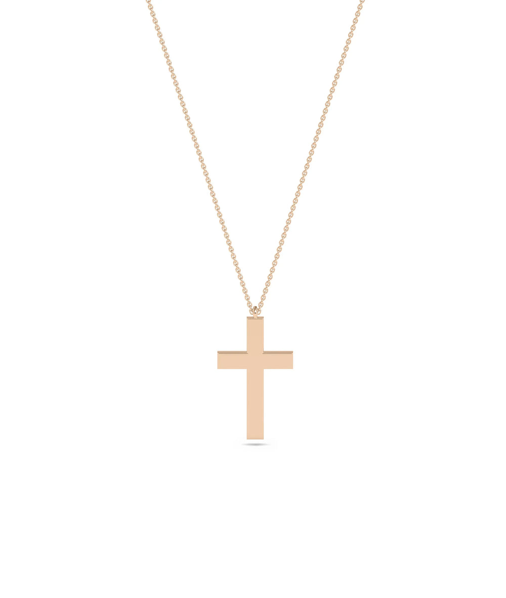 Gold Cross in rose gold warm spiritual sacred elegance