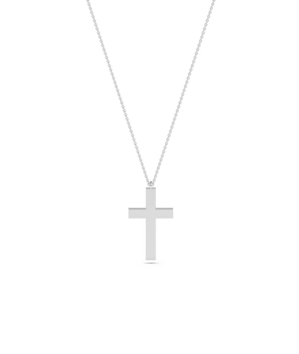 Gold Cross in white gold refined Christian faith sparkle