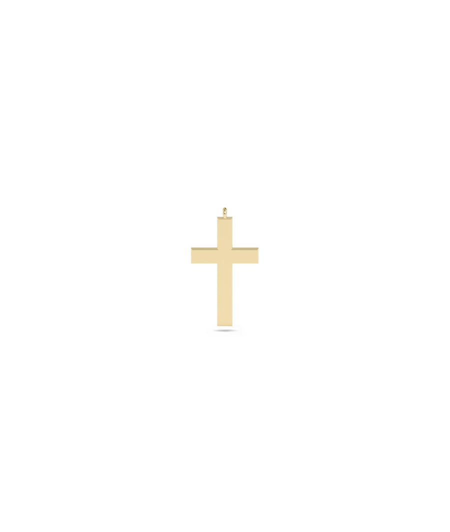 Gold Cross Charm in yellow gold classic faith statement