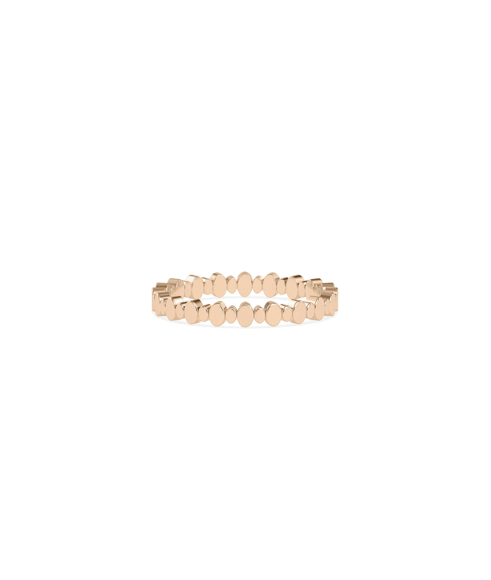 Rose gold Small Big Oval Gold Eternity Band Ring with dimensional graduating ovals