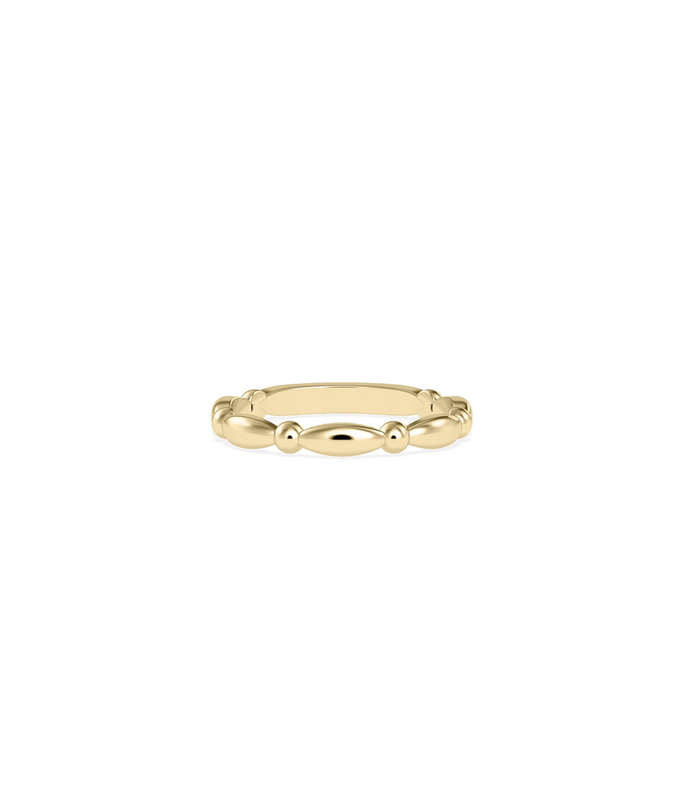 Gold Alternating Band Ring in yellow gold with rhythmic alternating pattern texture