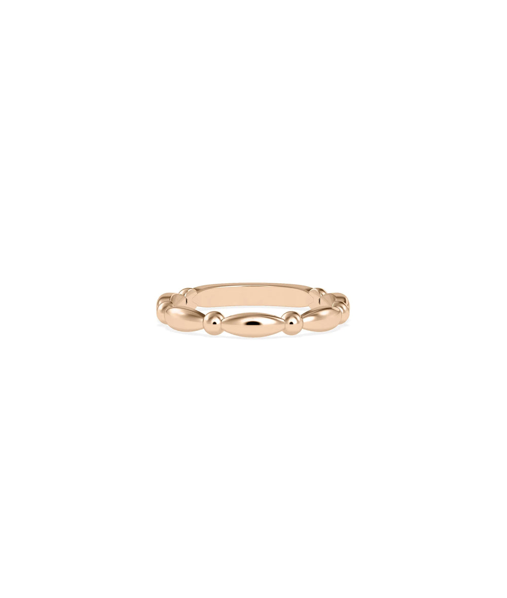 Rose gold Gold Alternating Band Ring with elegant alternating textured sections
