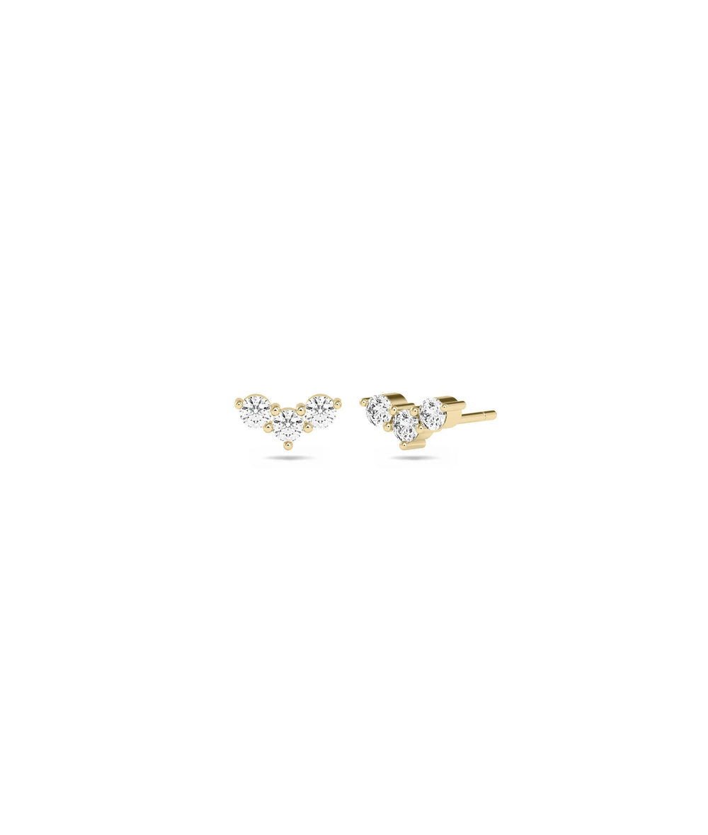 Diamond Chevron Stud Earring - 79e | Everyday 14K Gold Jewelry